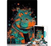 Jigsaw Puzzles for Teenagers 1000 Pieces Fantasy Hippo,Family Activity Fun at Home Activities,Birthday Present,Travel Gifts (38x26cm)