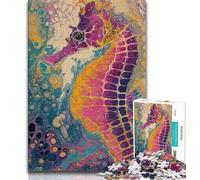Jigsaw Puzzles for Teenagers 1000 Pieces Fantasy Seahorse Adult Puzzles,Relax Games Is Ideal As A Gift for The Whole Family (size 38x26cm)