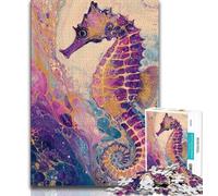 Jigsaw Puzzles for Teenagers 1000 Pieces Fantasy Seahorse Puzzles for Adults,Stress Reliever Staycation Kill Time Parent-child Interaction (size 38x26cm)