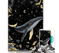 Jigsaw Puzzles for Teenagers 1000 Pieces Fantasy Whale,Challenging To Complete But Fun And Humorous Unique Birthday And Gifts 38x26cm