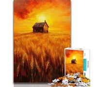 Jigsaw Puzzles for Teenagers 1000 Pieces Farm at Sunset,Stress Reliever Staycation Kill Time Enhance Love between Couples (75x50cm)