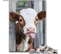 Jigsaw Puzzles for Teenagers 1000 Pieces Farm Cows, Family Activity Enhance Love between Couples for Age 14+ 50x75cm