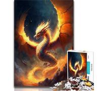 Jigsaw Puzzles for Teenagers 1000 Pieces Fire Dragon in Heaven Teenager Jigsaw,Educational Toy Funny Family Games Unique Home Decor (size 38x26cm)