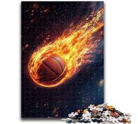 Jigsaw Puzzles for Teenagers 1000 Pieces Flame Basketball Jigsaw,Decompressing Intellectual Educational Toy Birthday Gift (38x26cm)