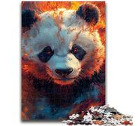 Jigsaw Puzzles for Teenagers 1000 Pieces Flame Panda Family Entertainment Toys Educational Game for Birthday, Chrismas for Ages 14+ 26x38cm