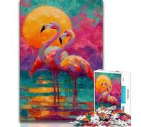 Jigsaw Puzzles for Teenagers 1000 Pieces Flamingo Puzzles for Adults,Stress Reliever Staycation Kill Time Parent-child Interaction (size 75x50cm)