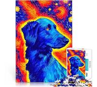 Jigsaw Puzzles for teenagers 1000 Pieces Flat Coated Retriever Dog Denkspiel Tolle Geschenke und Spielzeuge38x26cm