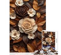 Jigsaw Puzzles for Teenagers 1000 Pieces Floral Arrangement with Roses And Leaves Hands-on Game Difficult Hard Anti-Stress Toys Improving Love between Couples (38X26CM)