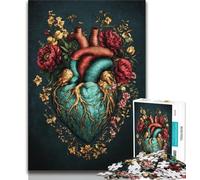 Jigsaw Puzzles for Teenagers 1000 Pieces Floral Heart Teenager Jigsaw,Stress Reliever Difficult Challenge Secret Santa Gifts (size 75x50cm)