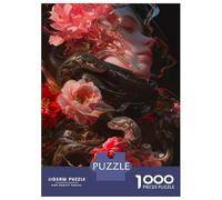Jigsaw Puzzles for Teenagers 1000 Pieces Floral Serpent Jigsaws for Adults Brain Teaser Game Home Decoration Parent-child Interaction 52x38cm/1000pcs