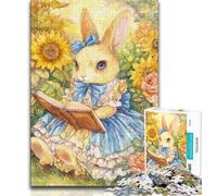 Jigsaw Puzzles for Teenagers 1000 Pieces Flower Bunny 1000 Pieces for Teenagers,for Challenging Toy Game And Family Play 26x38cm