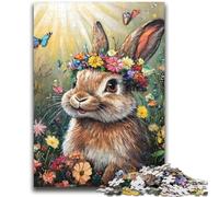 Jigsaw Puzzles for Teenagers 1000 Pieces Flower Bunny Challenging To Complete But Fun And Humorous Birthday Present, Gifts, Wall Art 50x75cm