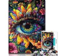 Jigsaw Puzzles for Teenagers 1000 Pieces Flower Eyes Adult Jigsaw,Staycation Kill Time with Fully Interlocking Randomly Shaped Pieces 26x38cm