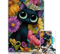Jigsaw Puzzles for Teenagers 1000 Pieces Flowers And Cats 1000 Pieces for Teenagers,for Challenging Toy Game And Family Play 26x38cm