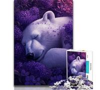 Jigsaw Puzzles for Teenagers 1000 Pieces Flowers And Polar Bears Teenager Puzzles,Unique Birthday And Gifts for Age 14 Years Up (size 75x50cm)