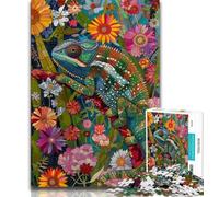 Jigsaw Puzzles for Teenagers 1000 Pieces Flowers Color Chameleon 1000 Pieces for Teenagers,Learning Educational Toys Family Games Unique Birthday And Gifts (size 75x50cm)