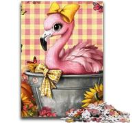 Jigsaw Puzzles for Teenagers 1000 Pieces Flowers Flamingo Adult Jigsaw,Staycation Kill Time with Fully Interlocking Randomly Shaped Pieces (26x38cm)