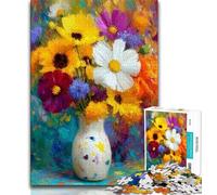 Jigsaw Puzzles for Teenagers 1000 Pieces Flowers in A Vase Painting Adult Puzzles,Relax Games Is Ideal As A Gift for The Whole Family (size 75x50cm)