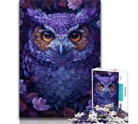 Jigsaw Puzzles for Teenagers 1000 Pieces Flowers Owl,Family Activity Fun at Home Activities,Birthday Present,Travel Gifts (75x50cm)