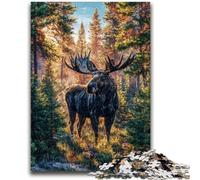 Jigsaw Puzzles for Teenagers 1000 Pieces Forest Moose Relax Games Educational Game for Birthday, Chrismas for And Age 14 Years Up 50x75cm