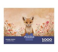Jigsaw Puzzles for Teenagers 1000 Pieces Fox in Wildflower Field Jigsaw for Adults Toy Wall Decor Improve Memory Birthday And Unique Gifts 52x38cm/1000pcs