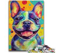 Jigsaw Puzzles for Teenagers 1000 Pieces French Bulldog 1000 Pieces for Teenagers,Stress Reliever Difficult Challenge Secret Santa Gifts (50x75cm)