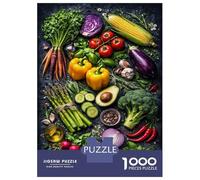 Jigsaw Puzzles for Teenagers 1000 Pieces Fresh Garden Palette Vegetables Jigsaws for Adults Brain Teaser Game Home Decoration Parent-child Interaction 52x38cm/1000pcs