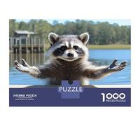 Jigsaw Puzzles for Teenagers 1000 Pieces Friendly Raccoon with Open Arms Puzzles for Adults Relax Games Presents for Women Unique Gifts for Birthday And Christmas 70x50cm/1000pcs