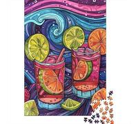 Jigsaw Puzzles for Teenagers 1000 Pieces Fruit Cocktail Drink Art Print Puzzle for Adults Relaxing Games Home Decoration for Is Ideal As A Gift 52x38cm/1000pcs