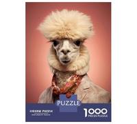Jigsaw Puzzles for Teenagers 1000 Pieces Funny Alpaca Animal Puzzles for Adults Hands-on Game Improve Memory Parent-child Interaction 38x26cm/1000pcs