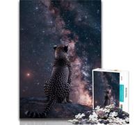 Jigsaw Puzzles for Teenagers 1000 Pieces Galaxy Cheetah 1000 Piece Jigsaw,Artistic Wall Decor & Birthday Gift Idea for Friends, Home Office 75x50cm