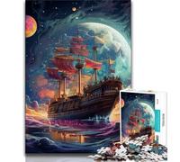 Jigsaw Puzzles for Teenagers 1000 Pieces Galaxy Pirate Ship Teenager Jigsaw,Educational Toy Funny Family Games Unique Home Decor (size 38x26cm)