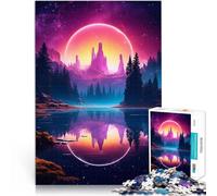 Jigsaw Puzzles for teenagers 1000 Pieces Galaxy Portal Neon Hands-on-Spiel Lustige Aktivitäten für zu Hause, Geburtstagsgeschenk, Reisegeschenk,75x50cm