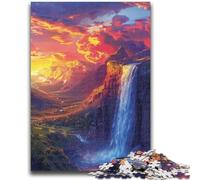 Jigsaw Puzzles for Teenagers 1000 Pieces Galaxy Waterfall Landscape Adult Jigsaw,Staycation Kill Time with Fully Interlocking Randomly Shaped Pieces (75x50cm)