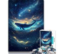 Jigsaw Puzzles for Teenagers 1000 Pieces Galaxy Whale,Help The Brain Exercise Addictive Toys to Cultivate Patience Perfect Decoration 38x26cm
