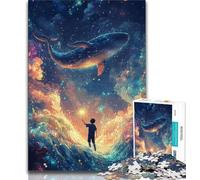 Jigsaw Puzzles for Teenagers 1000 Pieces Galaxy Whale,Stress Reliever Difficult Challenge Unique Home Decor And Gifts 38x26cm