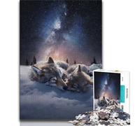 Jigsaw Puzzles for Teenagers 1000 Pieces Galaxy Wolf Adult Jigsaw,Stress Reliever Difficult Challenge Unique Home Decor And Gifts 26x38cm