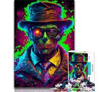 Jigsaw Puzzles for Teenagers 1000 Pieces Gangster Zombie Neon Color Teenager Puzzles,Unique Birthday And Gifts for Age 14 Years Up (size 75x50cm)