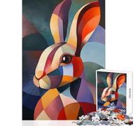 Jigsaw Puzzles for Teenagers 1000 Pieces Geometric Rabbit Painting Adult Jigsaw Puzzles Precision Cutting Help The Brain Exercise Great Gifts for Gaming (38x26cm)