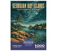 Jigsaw Puzzles for Teenagers 1000 Pieces Georgian Bay Islands National Park Vintage Puzzles for Adults Relax Games Presents for Women Unique Gifts for Birthday And Christmas 52x38cm/1000pcs