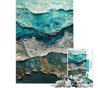 Jigsaw Puzzles for Teenagers 1000 Pieces Gilded Azure Seas Jigsaws for Adults Hands-on Game A Work of Art Parent-child Interaction (size 38x52cm)