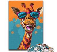 Jigsaw Puzzles for Teenagers 1000 Pieces Giraffe Wearing Glasses 1000 Pieces for Adults,Family Educational Games Home Decoration Gift (38x26cm)