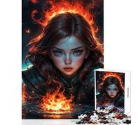 Jigsaw Puzzles for Teenagers 1000 Pieces Girl on Fire Educational Toy Birthday Gift Brain Teaser Game Difficult And Challenge Size 38x52cm