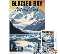 Jigsaw Puzzles for Teenagers 1000 Pieces Glacier Bay National Park Poster DIY Toys Great Gift Educational Game Decompressing Intellectual Size 38x26cm