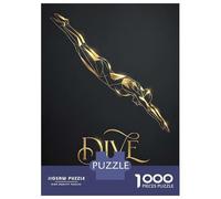Jigsaw Puzzles for Teenagers 1000 Pieces Golden Diver with Inspirational Text Puzzle for Adults Fun Games A Work of Art Parent-child Interaction 70x50cm/1000pcs