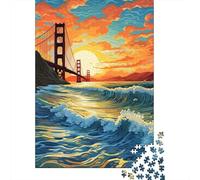 Jigsaw Puzzles for Teenagers 1000 Pieces Golden Gate Bridge Sunset-12 Puzzle for Adults Relaxing Games Home Decoration for Is Ideal As A Gift 70x50cm/1000pcs