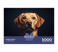 Jigsaw Puzzles for Teenagers 1000 Pieces Golden Labrador Portrait on Dark Background Jigsaw Hands-on Game For Family Fun Unique Gifts for Birthday And Christmas 70x50cm/1000pcs