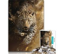Jigsaw Puzzles for Teenagers 1000 Pieces Golden Leopard,Family Activity Fun at Home Activities,Birthday Present,Travel Gifts (38x26cm)