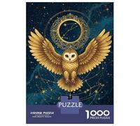 Jigsaw Puzzles for Teenagers 1000 Pieces Golden Owl Constellation Art Puzzles for Adults Hands-on Game Difficult Challenge for Is Ideal As A Gift 38x26cm/1000pcs