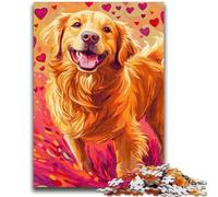Jigsaw Puzzles for Teenagers 1000 Pieces Golden Retriever And Fallen Leaves Adult Jigsaw,Stress Reliever Difficult Challenge Unique Home Decor And Gifts (75x50cm)